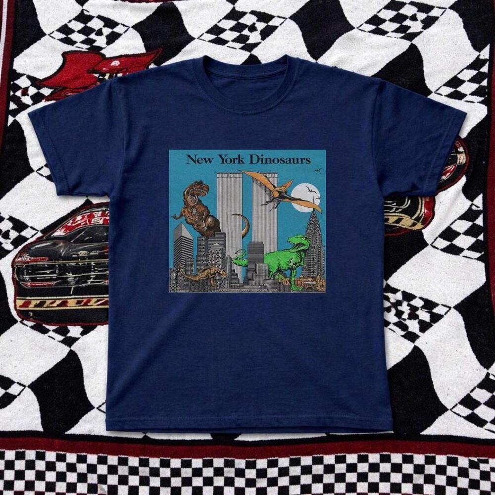 Navy Blue 90S New York Dinosaur T Shirt Tee